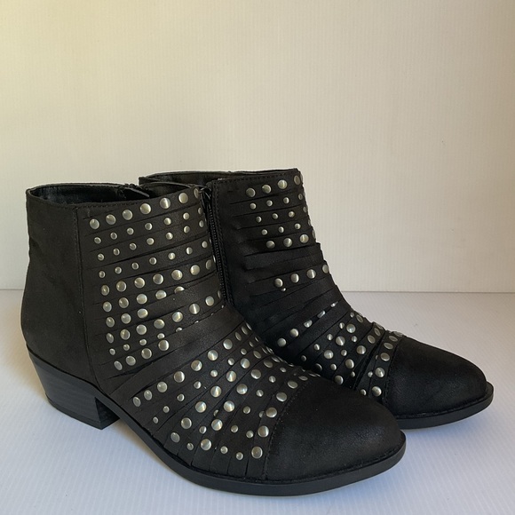 White Mountain Black Studded Ankle Boots Size 8.5 - Picture 4 of 7